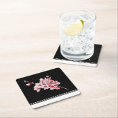 Modern Cherry Blossom Black Paper Onderzetter (Insitu)