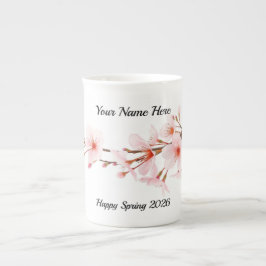 Modern Cherry Blossom Branch Personalized Porselein Kop
