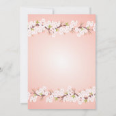 Modern Cherry Blossom Flower Floral Birthday Party Kaart (Achterkant)