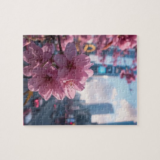 Modern Cherry Blossom Puzzle | 500-Piece Floral Pu Legpuzzel (Horizontaal)