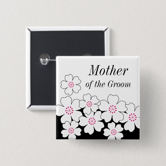 Modern Cherry Blossom Rehearsal Button (Voorkant /achterkant)