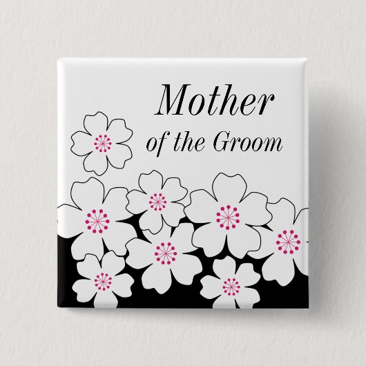 Modern Cherry Blossom Rehearsal Button (Voorkant)