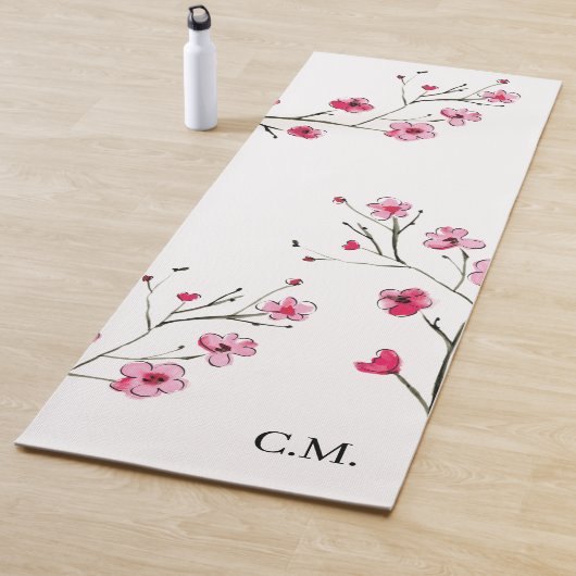 Modern Cherry Blossom Sakura waterverf floral Yogamat (In situ)