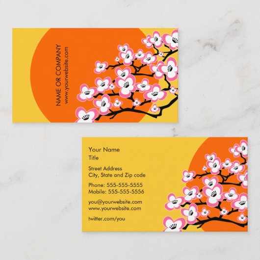 Modern Cherry Blossom Visitekaartje (Voorkant / Achterkant)