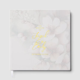 Modern Cherry Blossom Wedding Folie Gastboek Gastenboek