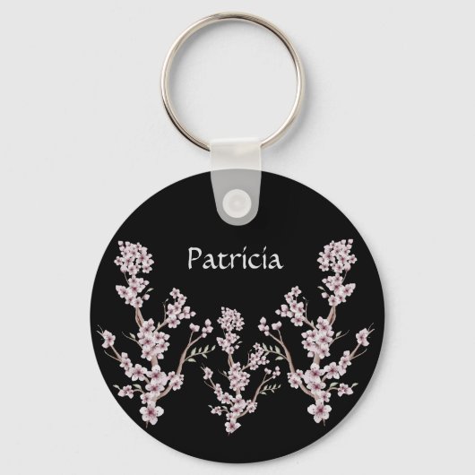 Modern Cherry Blossoms Design Sleutelhanger (Voorkant)