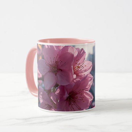 Modern Cherry Blossoms Mug Mok (Voorkant links)