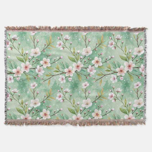 Modern Cherry Blossoms Winter Deken (Voorkant)
