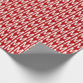 Modern cherry crimson red douane monogram patroon cadeaupapier (Hoek)