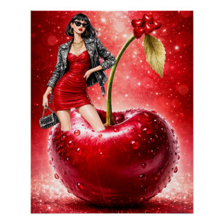 Modern Cherry Designs Perfect Poster
