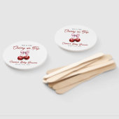 Modern Cherry op de top Roze Bow Baby shower Handwaaier (Niet-gemonteerd)