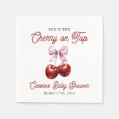 Modern Cherry op de top Roze Bow Baby shower Servet (Voorkant)