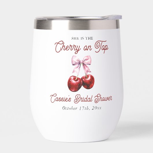 Modern Cherry op de top Roze Bow Vrijgezellenfeest (Links)