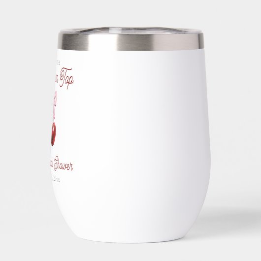 Modern Cherry op de top Roze Bow Vrijgezellenfeest (Achterkant)