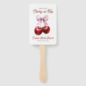 Modern Cherry op de top Roze Bow Vrijgezellenfeest Handwaaier (Achterkant)
