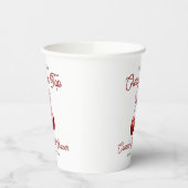 Modern Cherry op de top Roze Bow Vrijgezellenfeest Papieren Bekers (Links)