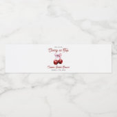 Modern Cherry op de top Roze Bow Vrijgezellenfeest Waterfles Etiket (Enkel label)