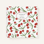Modern Cherry Pattern Personalized Recipe Notitieb Notitieboek (Voorkant)