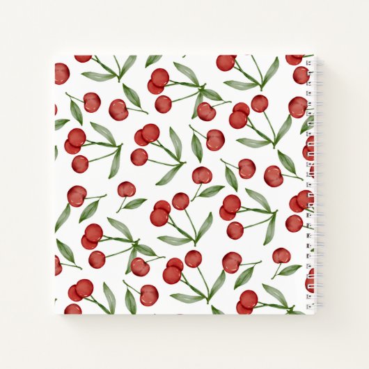 Modern Cherry Pattern Personalized Recipe Notitieb Notitieboek (Achterkant)
