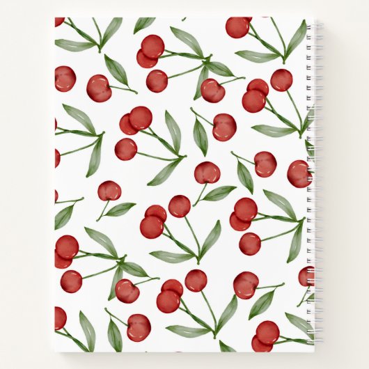 Modern Cherry Pattern Personalized Recipe Notitieb Notitieboek (Achterkant)
