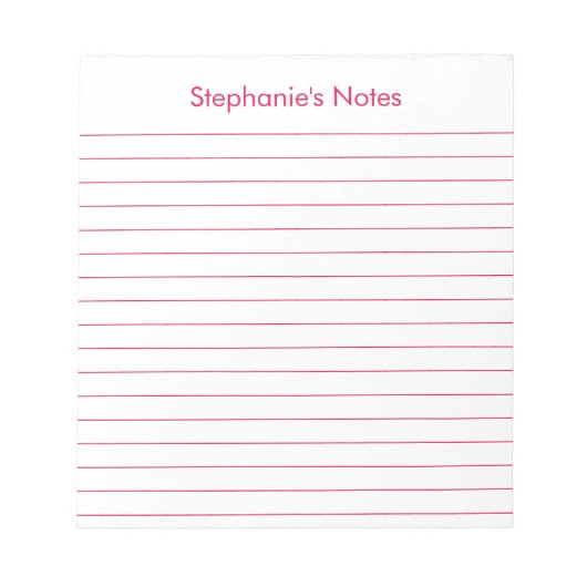 Modern Cherry Red - Gepersonaliseerd Notitieblok (Voorkant)
