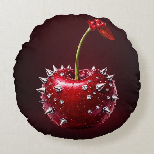 Modern Cherry Rond Kussen (Voorkant)