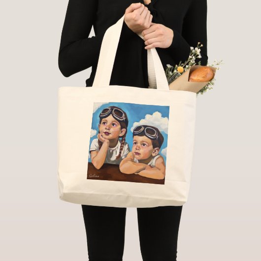 Modern Cherub Painting - Rembrandt Inspired Art Grote Tote Bag (Voorkant (product))