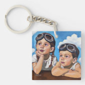 Modern Cherub Painting - Rembrandt Inspired Art Sleutelhanger (voorkant)