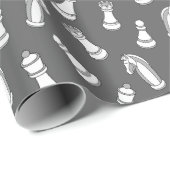 Modern Chess Pieces Pattern Wrapping Paper Cadeaupapier (Rol Hoek)