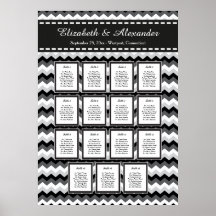 Modern Chevon Wedding 15 Table Seating Chart
