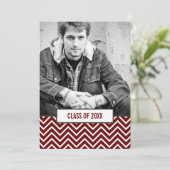 Modern Chevron 3 Foto Afstudeeruitnodiging Aankondiging (Staand voorkant)