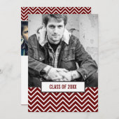 Modern Chevron 3 Foto Afstudeeruitnodiging Aankondiging (Voorkant / Achterkant)