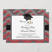 Modern Chevron Afstuderen Tassel Graduation Party Kaart (Voorkant / Achterkant)