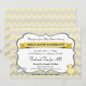 Modern Chevron Baby Animals Baby shower Uitnodigin Kaart (Voorkant / Achterkant)