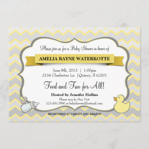 Modern Chevron Baby Animals Baby shower Uitnodigin Kaart