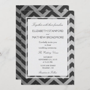 Modern Chevron Black en Silver Kaart