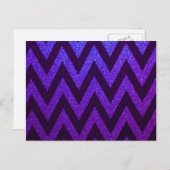 Modern Chevron Blue en Paars Briefkaart (Voorkant / Achterkant)