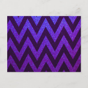 Modern Chevron Blue en Paars Briefkaart