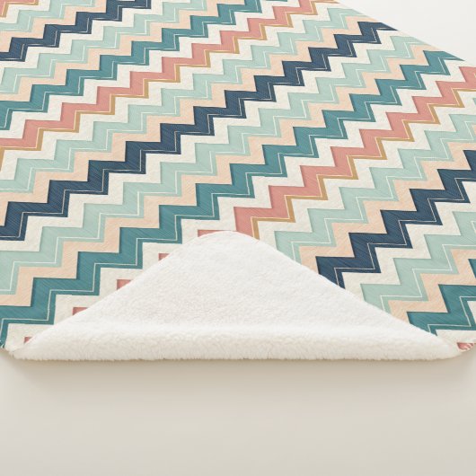 Modern Chevron Design Custom Soft Sherpa Deken (3/4)