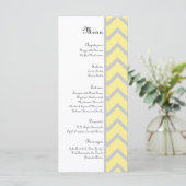 Modern Chevron Geel/Grijs Bruiloft Menu (Staand voorkant)
