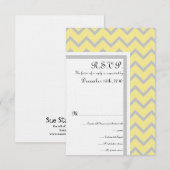 Modern Chevron Geel/Grijs Bruiloft RSVP Kaart (Voorkant / Achterkant)