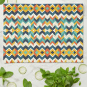 modern chevron geometrisch patroon theedoek (Gevouwen)