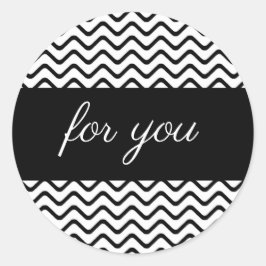 Modern Chevron Gift Ronde Label Sticker