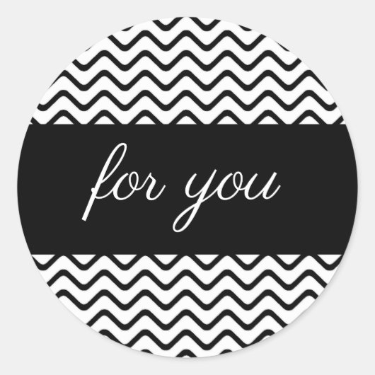 Modern Chevron Gift Ronde Label Sticker (Voorkant)