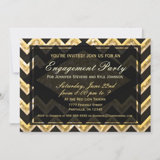 Modern Chevron Glitter Pattern Kaart (Voorkant)