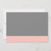 Modern Chevron Gown Coral Grey Vrijgezellenfeest Kaart (Achterkant)