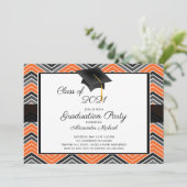 Modern Chevron GraduateTassel Graduation Party Kaart (Staand voorkant)