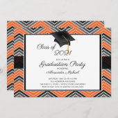 Modern Chevron GraduateTassel Graduation Party Kaart (Voorkant / Achterkant)