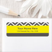 Modern Chevron Gray & Yellow Classy Address Labels (Insitu)