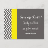 Modern Chevron Gray & Yellow Save Date Briefkaart (Voorkant)